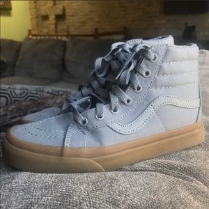 Gray High Top Vans with Gum Sole